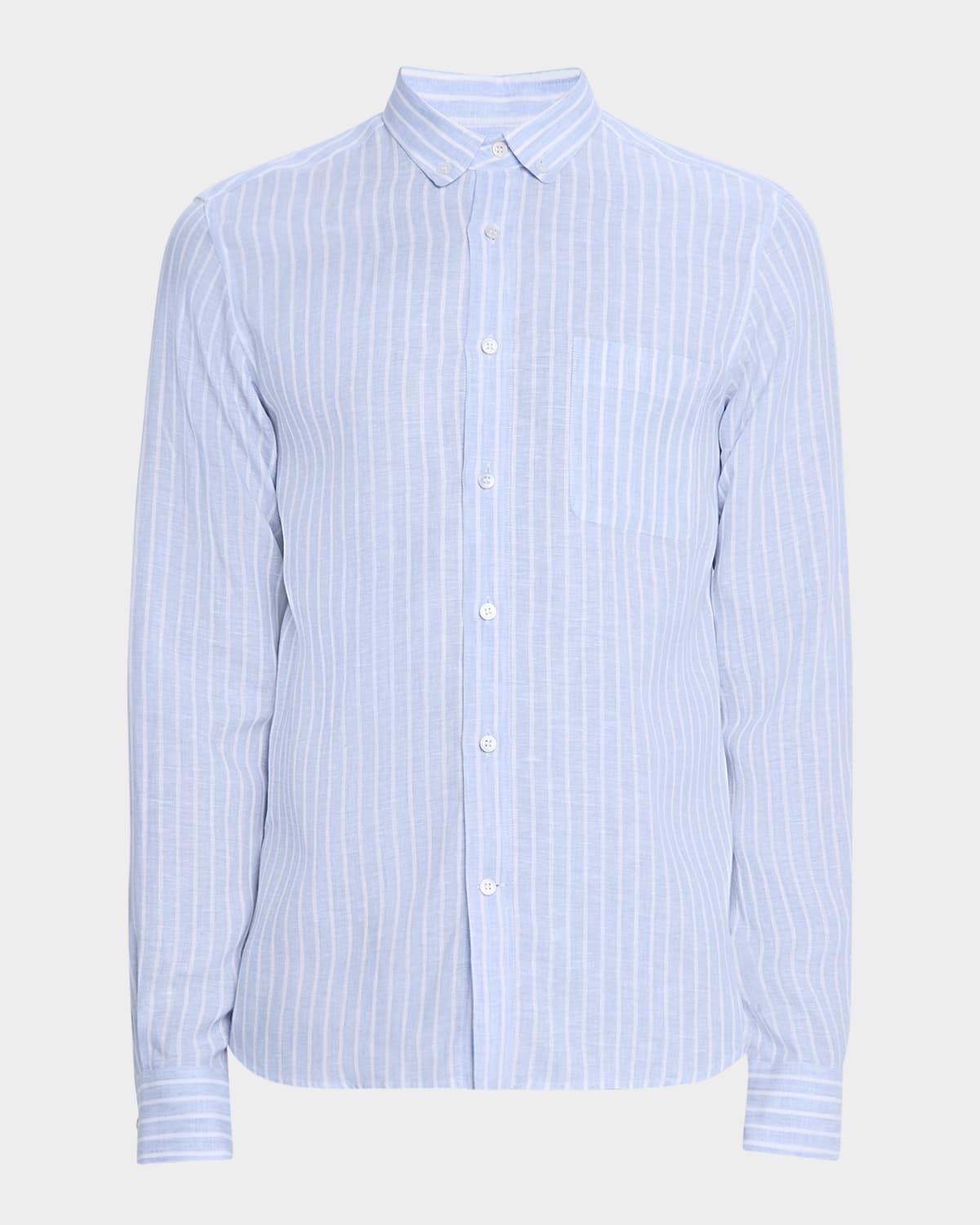 Mens Striped Linen Sport Shirt Product Image