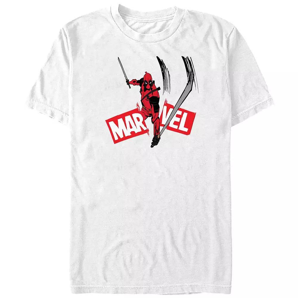 Men's Deadpool And Wolverine Logo Slash Graphic Tee, Size: XXL, White Product Image