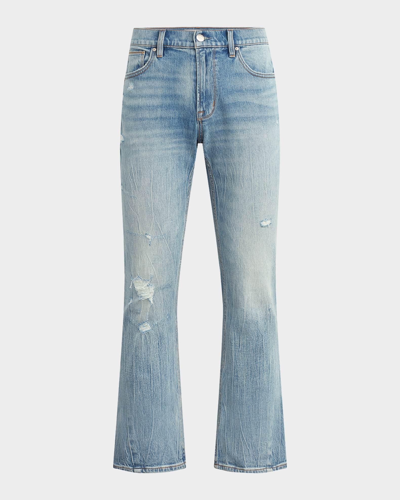 Mens Walker Distressed Stretch Flare Jeans Product Image