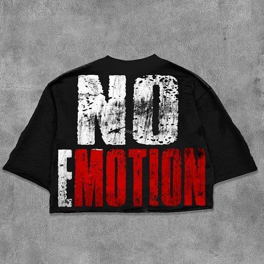 No Emotion Graphics Cotton Cropped T-Shirts Product Image