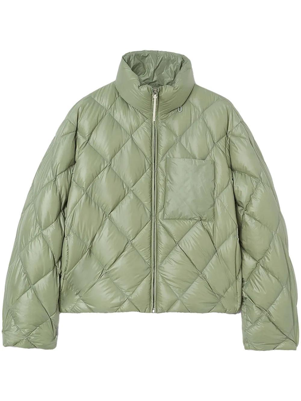 JIL SANDER Diamond-quilted Puffer Jacket In Green Product Image