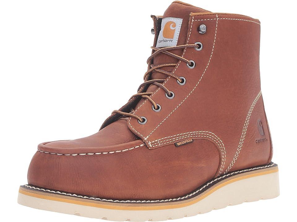 Carhartt 6 Steel Toe Waterproof Wedge Boot (Tan Oil Tanned Leather) Men's Work Boots Product Image