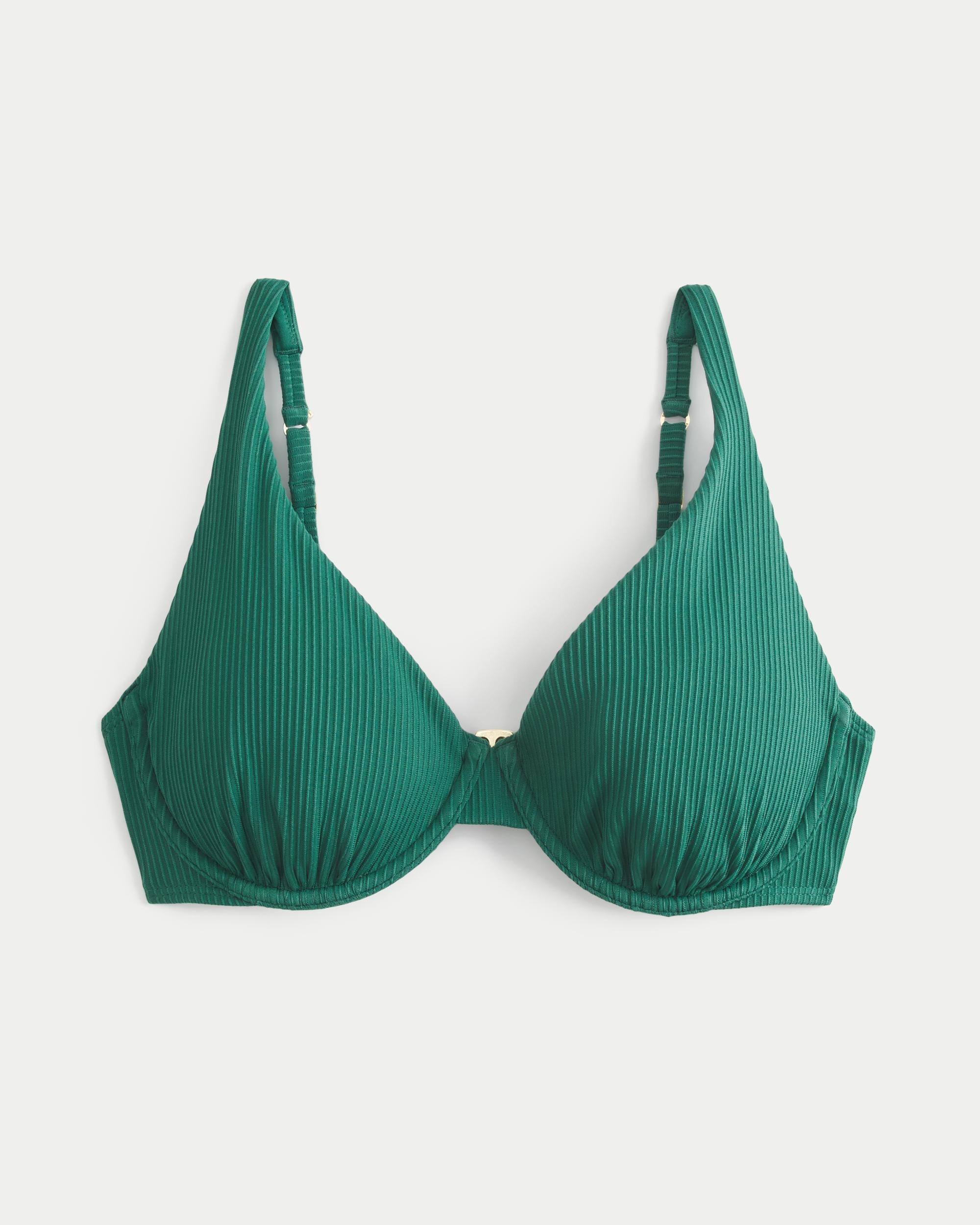 Curvy High Apex Ribbed Underwire Bikini Top Product Image
