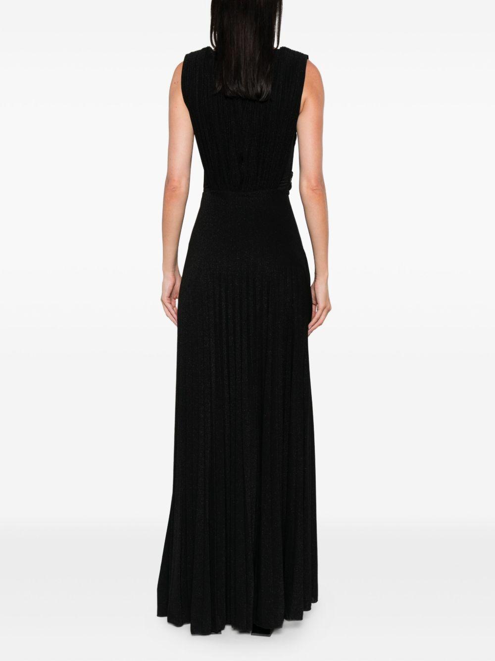pleated V-neck maxi dress Product Image