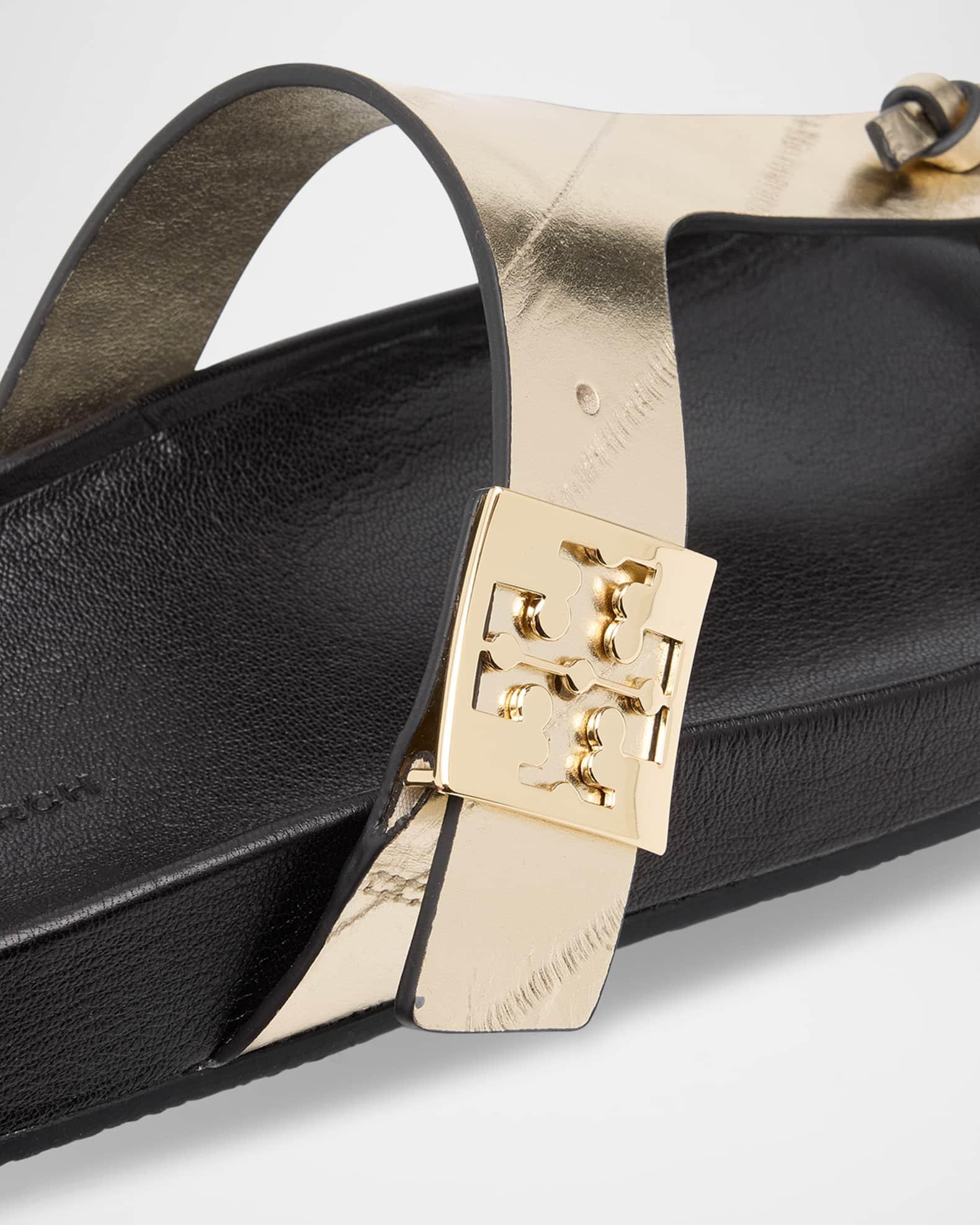 Mellow Leather Buckle Thong Sandals Product Image