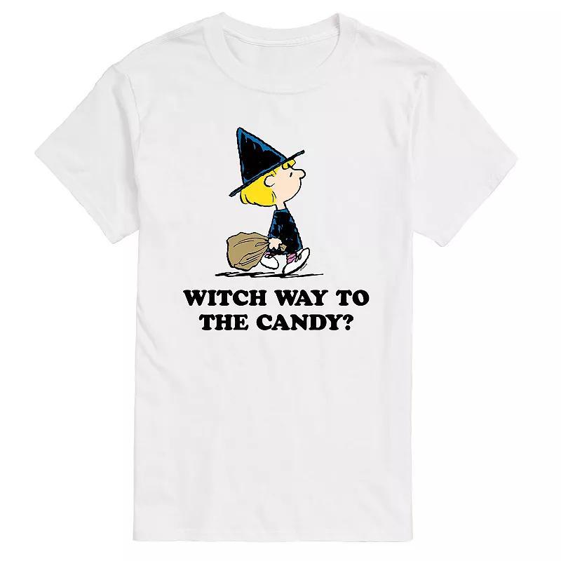 Men's Peanuts Witch Way Candy Tee, Size: XL, White Product Image