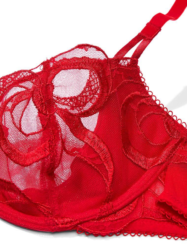 Wicked Tied-with-a-Bow Embroidery Unlined Balconette Bra Product Image