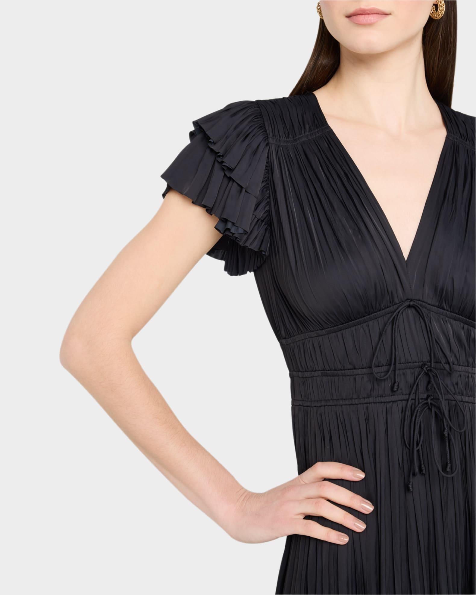 Patrice Flutter-Sleeve Midi Dress Product Image
