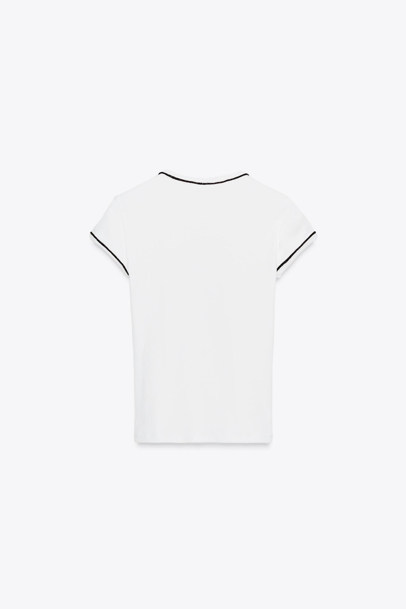 T-SHIRT WITH METALLIC THREAD TRIM Product Image