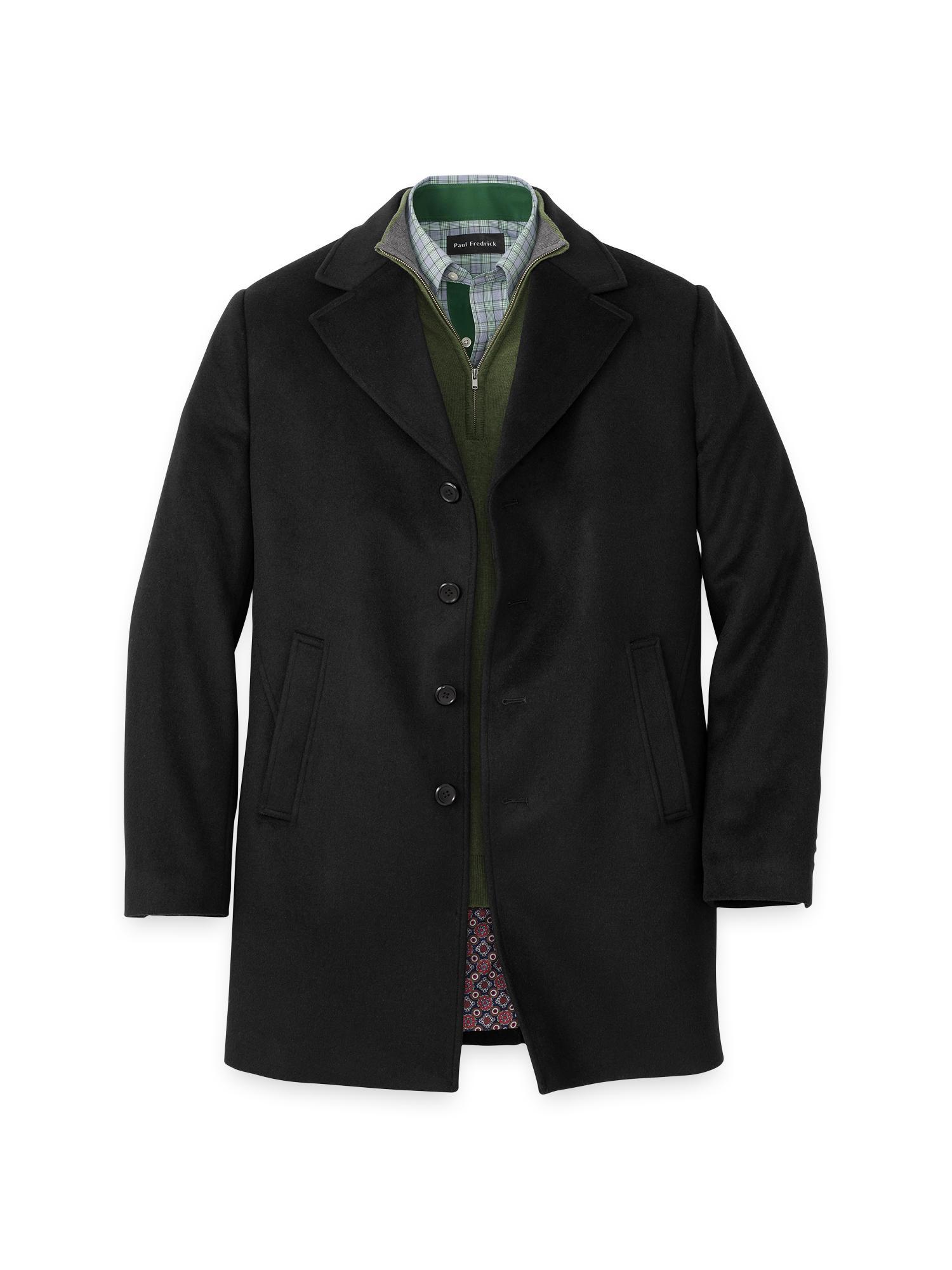 Wool Blend Topcoat - Black Product Image