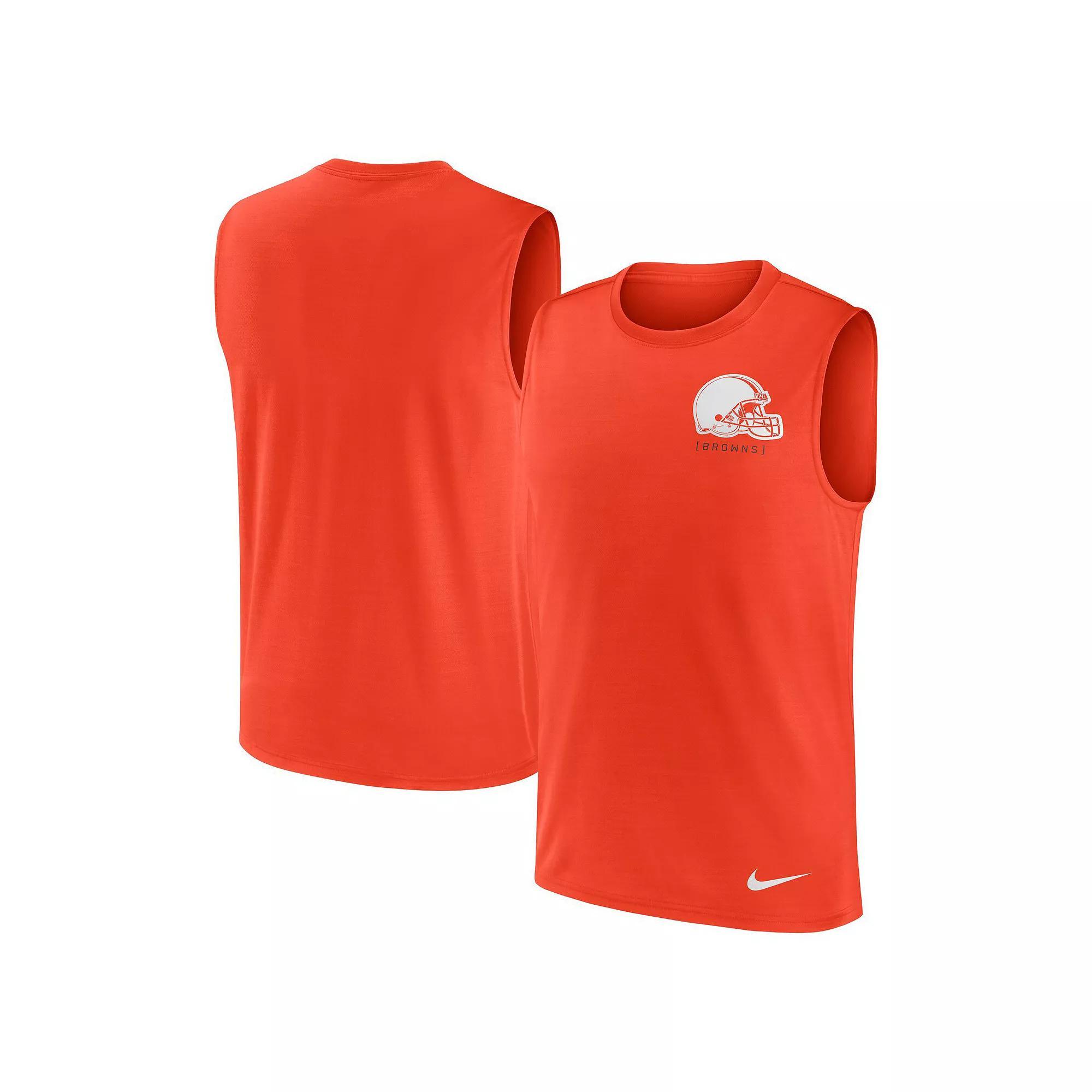 Men's Nike Orange Cleveland Browns Muscle Tank Top, Size: Medium Product Image