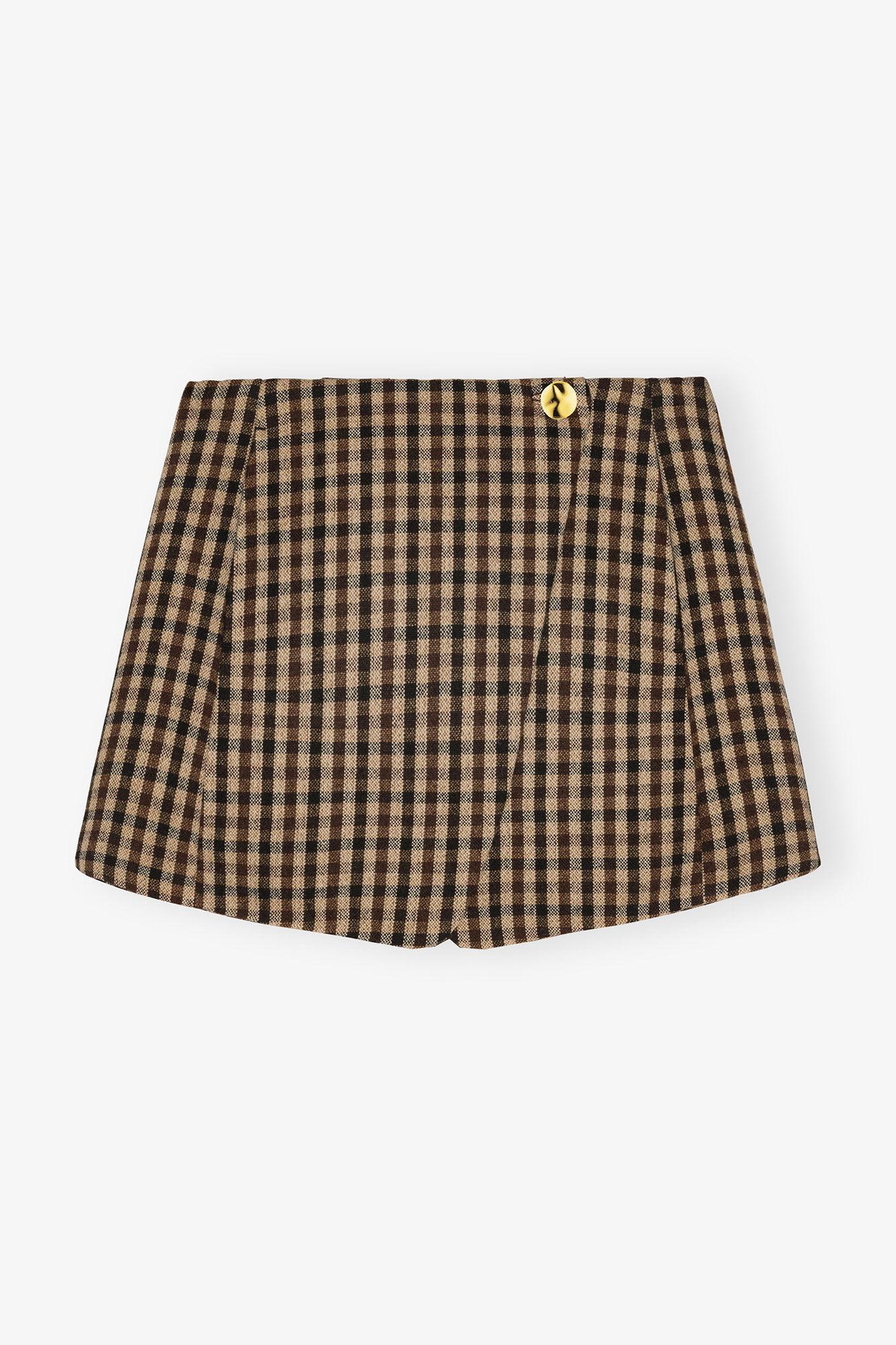 Check Wool Mini Skirt Product Image