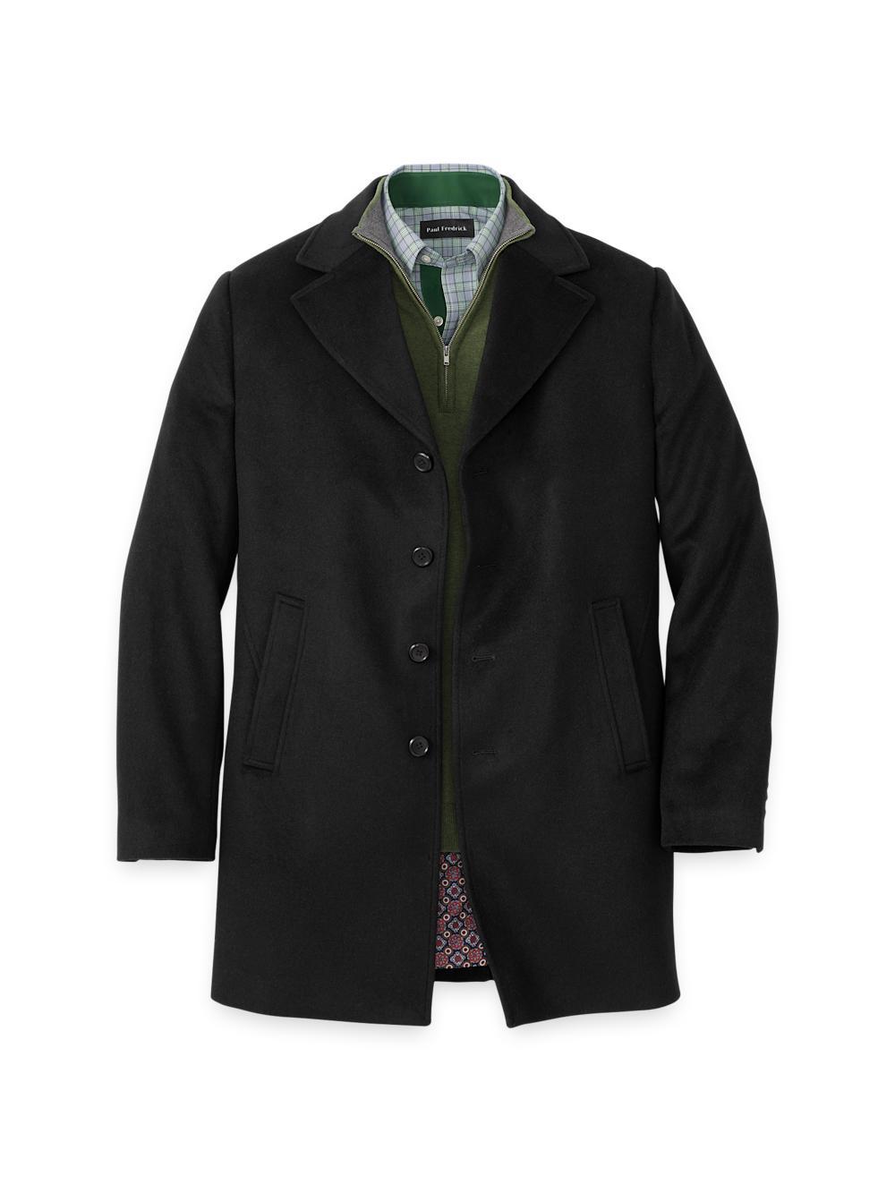 Wool Blend Topcoat - Black Product Image