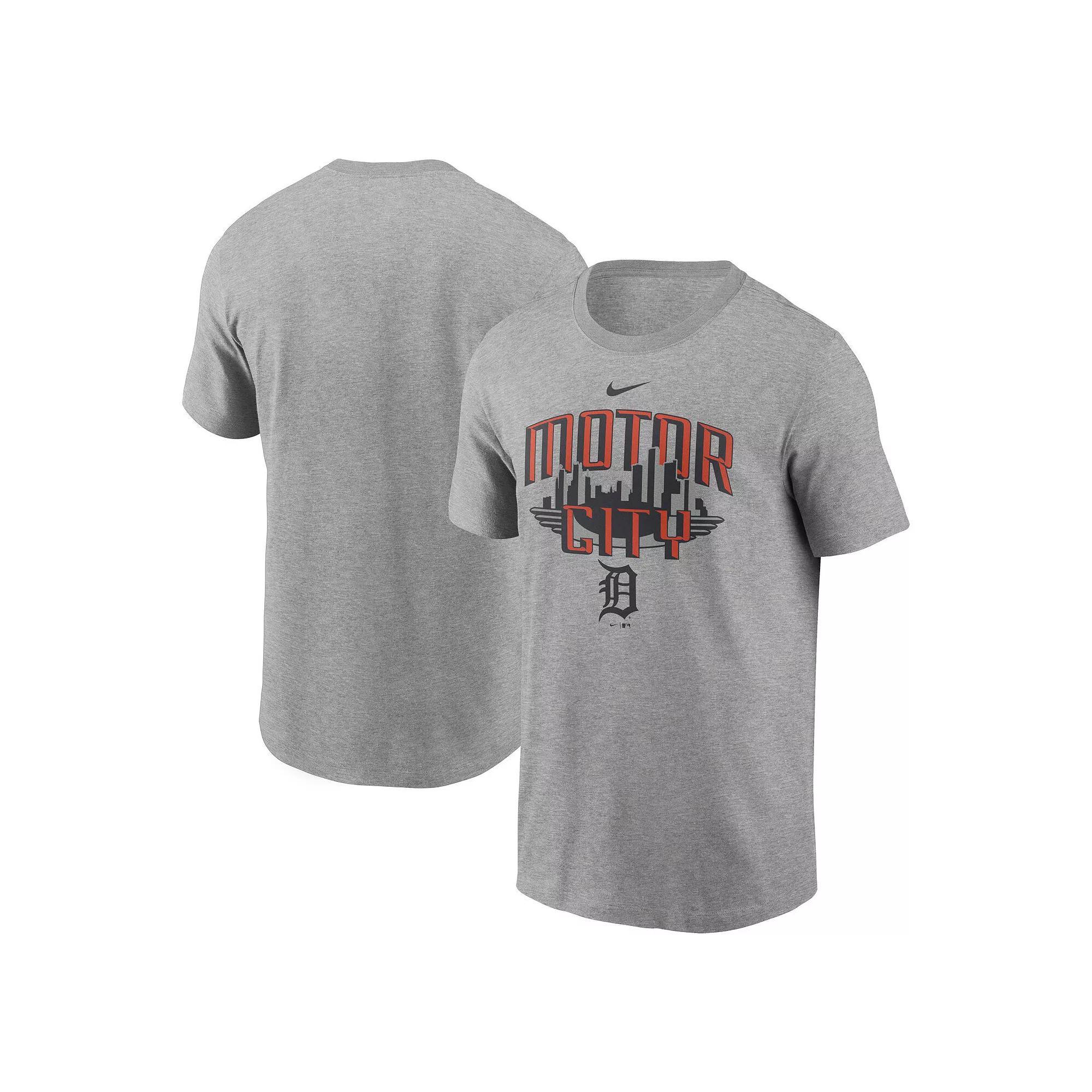 Men's Nike Heathered Gray Detroit Tigers Motor City Local Team T-Shirt, Size: Small, Grey Product Image