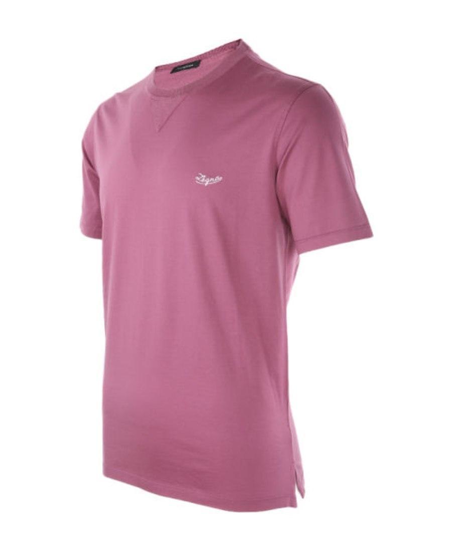 ZEGNA Logo Short Sleeved T-shirt In Pink Product Image