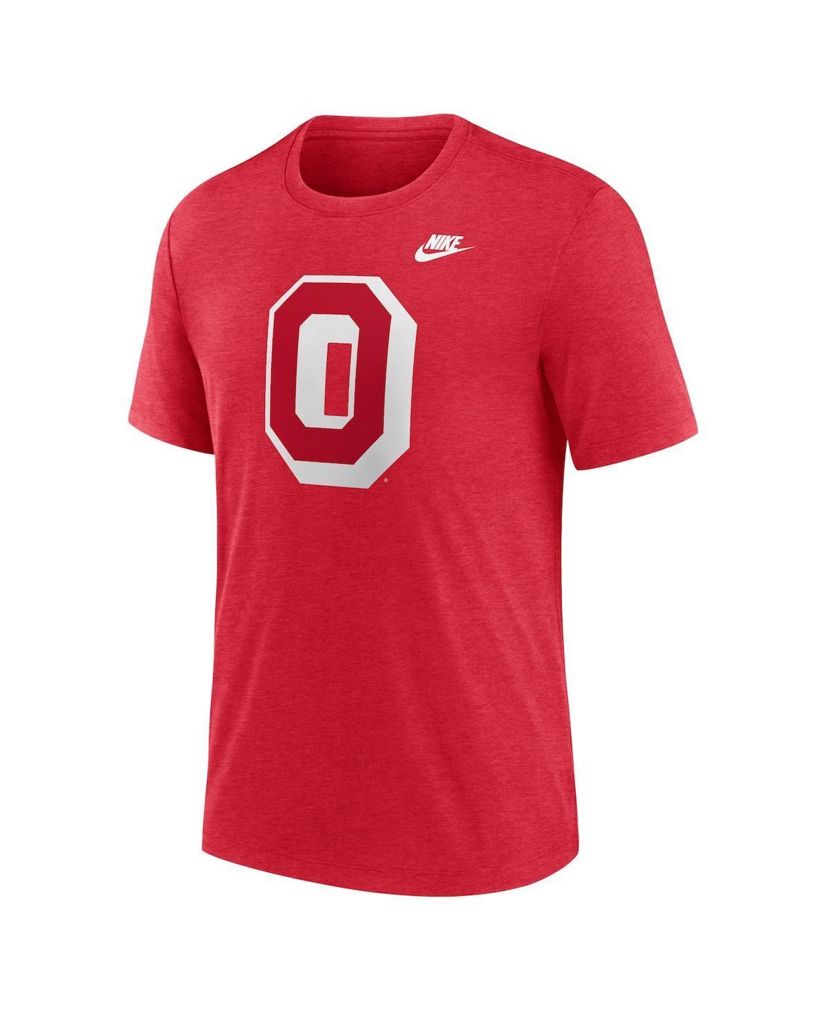 NIKE Men's Heather Scarlet Ohio State Buckeyes Blitz Evergreen Legacy Primary Tri-blend T-shirt Product Image