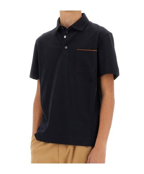 ZEGNA Short-sleeved Polo Shirt In Blue Product Image