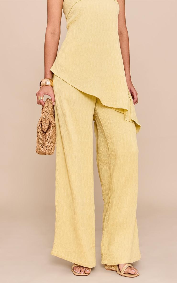 Lemon Textured Wide Leg Pant Product Image