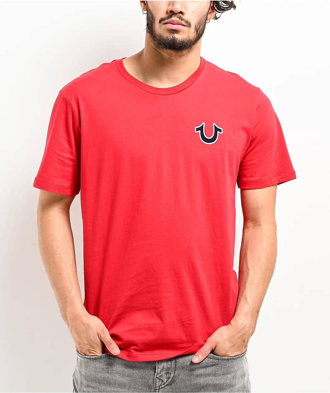 True Religion Buddha Logo Red T-Shirt Product Image