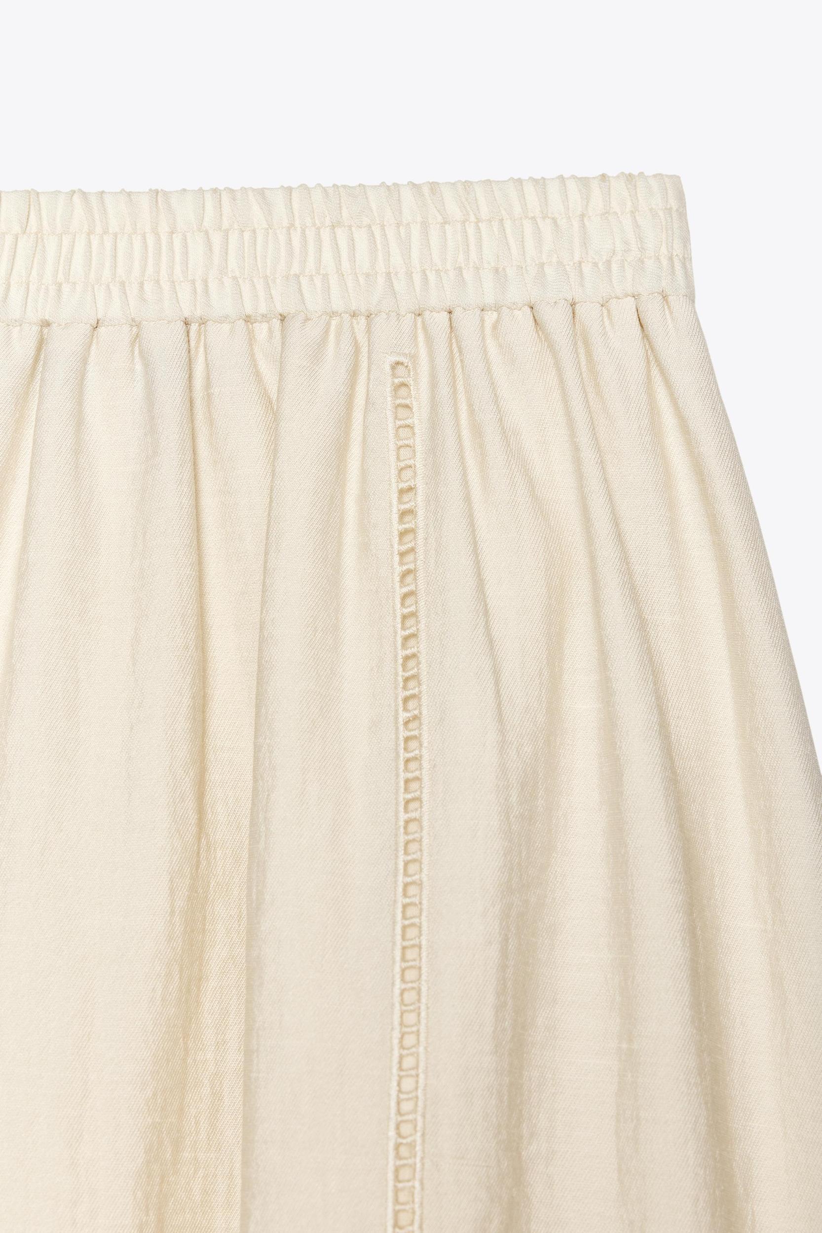EMBROIDERED EYELET MIDI SKIRT Product Image