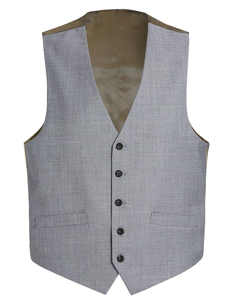 Bevagna Collection - Wool Suit Dress Vest 5 Buttons Regular Fit In Light Gray Product Image
