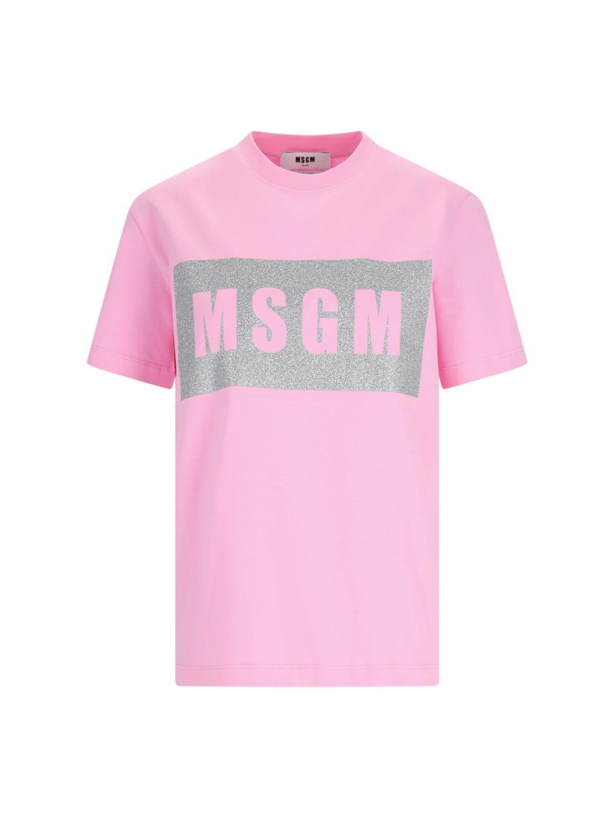 MSGM Printed T-shirt In Pink Product Image