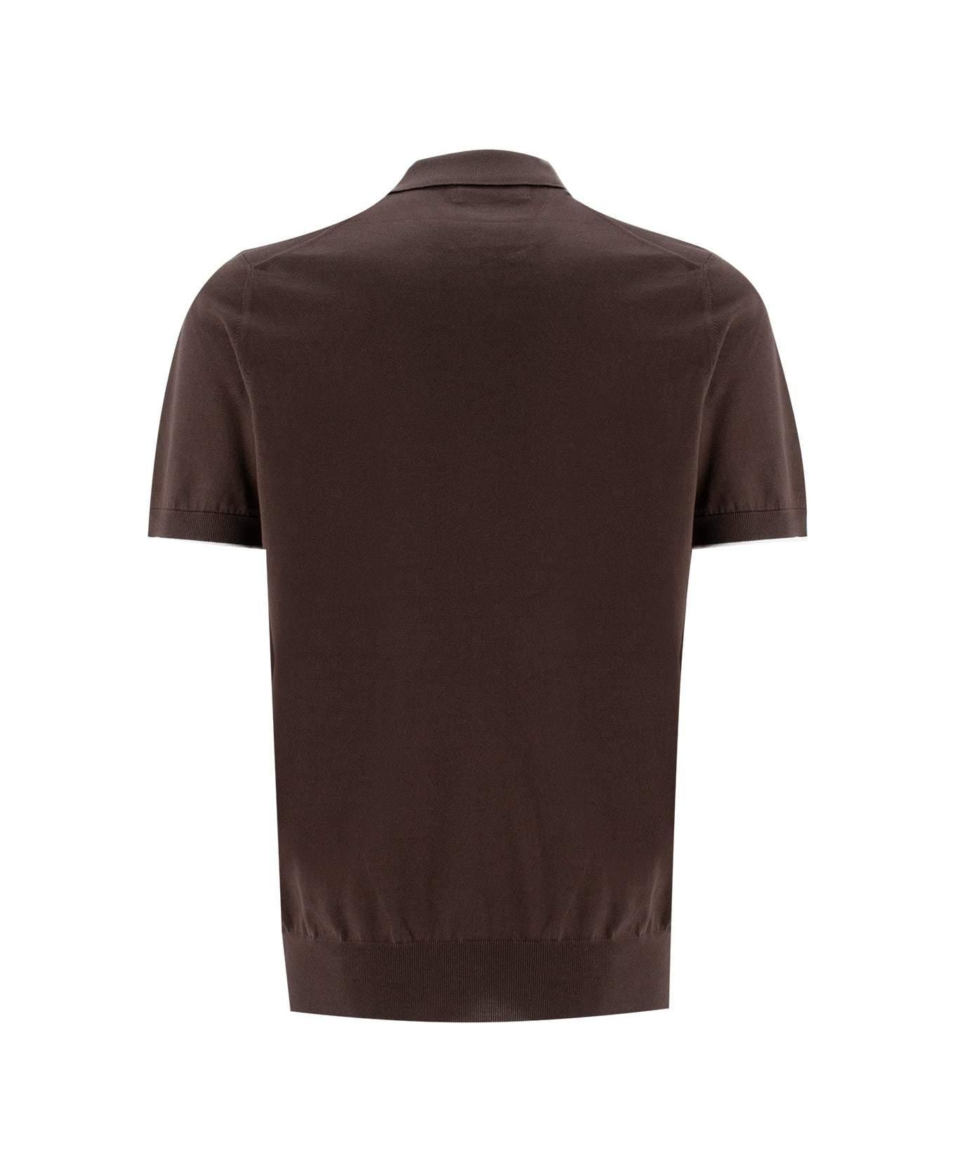 BRUNELLO CUCINELLI Short-sleeved Polo Shirt In Black Product Image