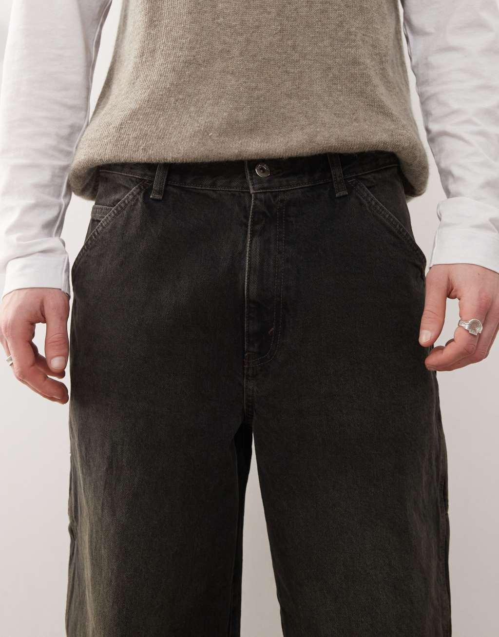 COLLUSION X011 carpenter jeans in washed black Product Image
