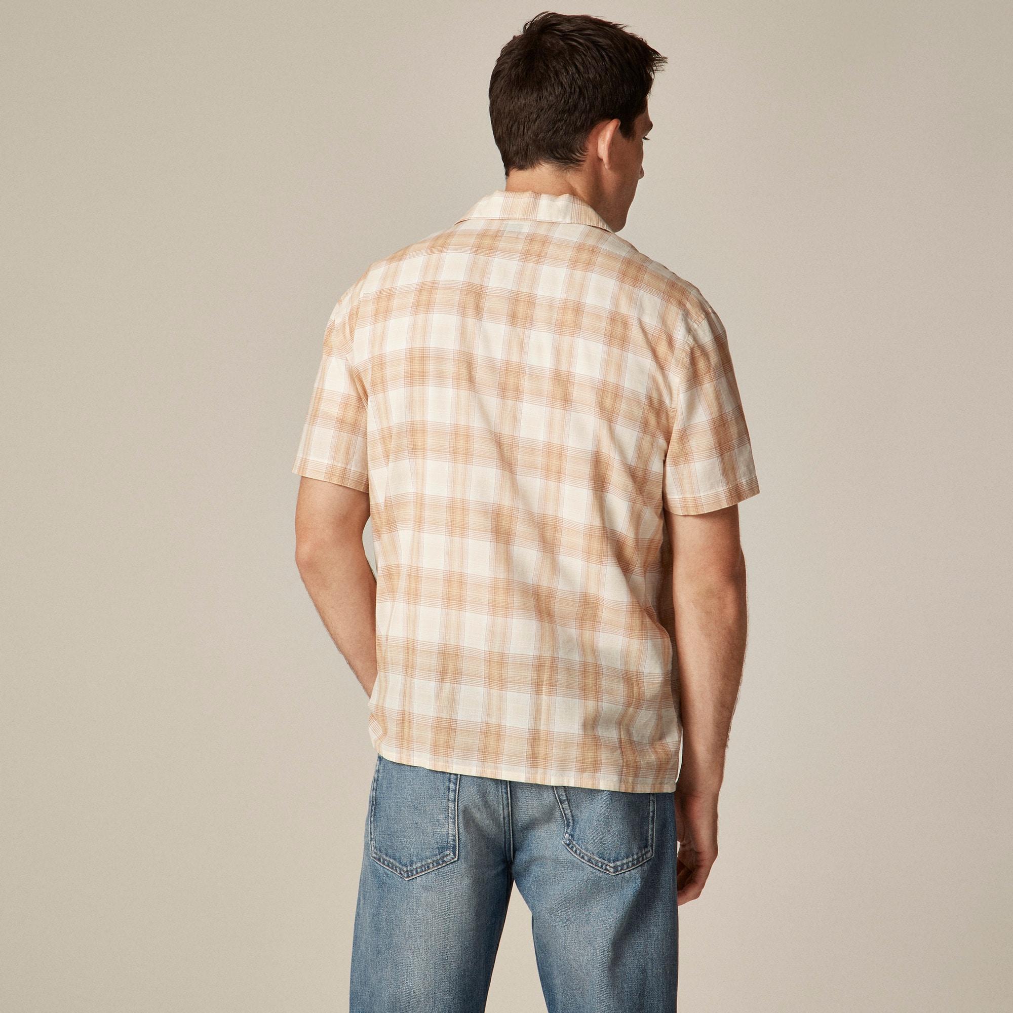 Short-sleeve cotton gauze camp-collar shirt Product Image