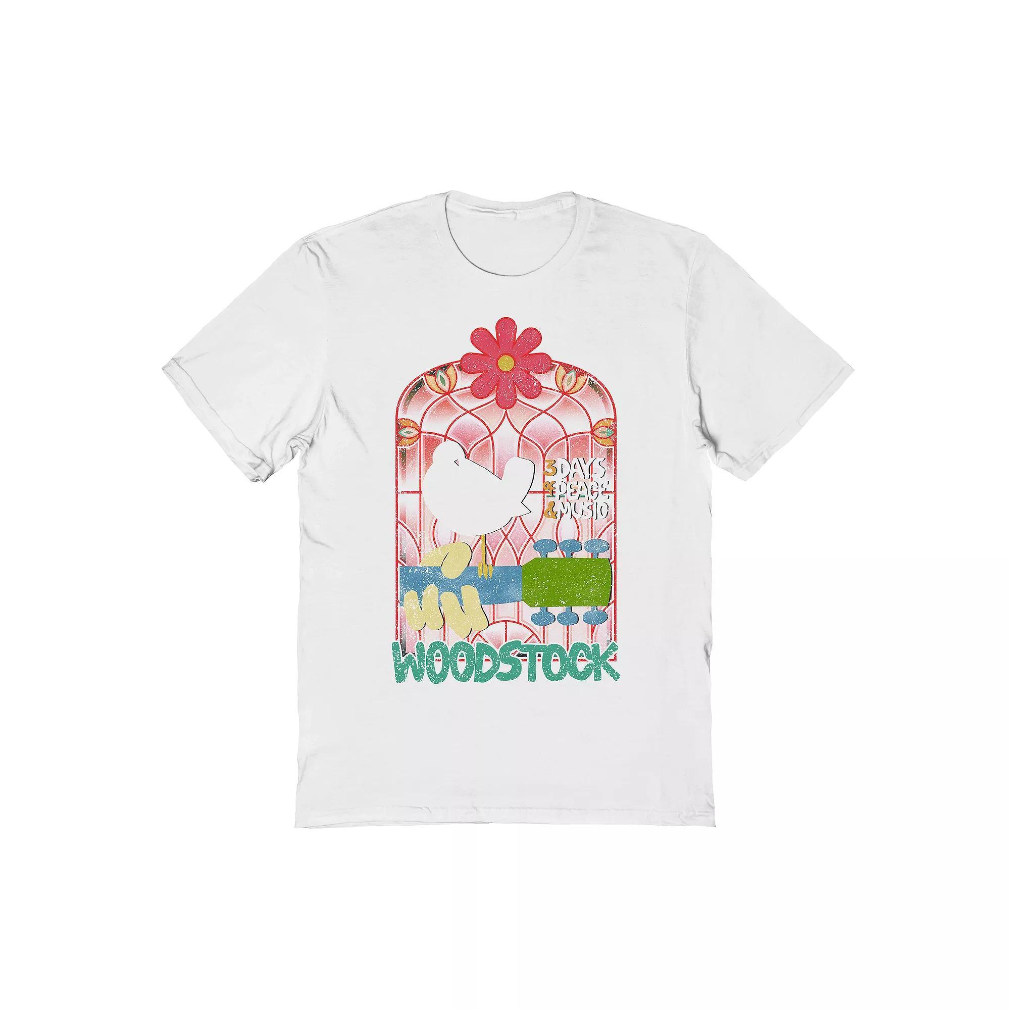 Men's Stained Glass Graphic Tee, Size: Large, White Product Image