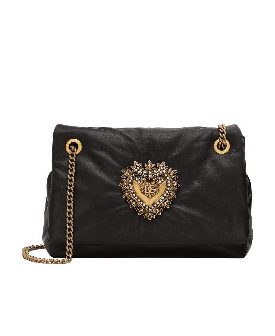 DOLCE & GABBANA Logo-plaque Padded Leather Bag In Nero Product Image