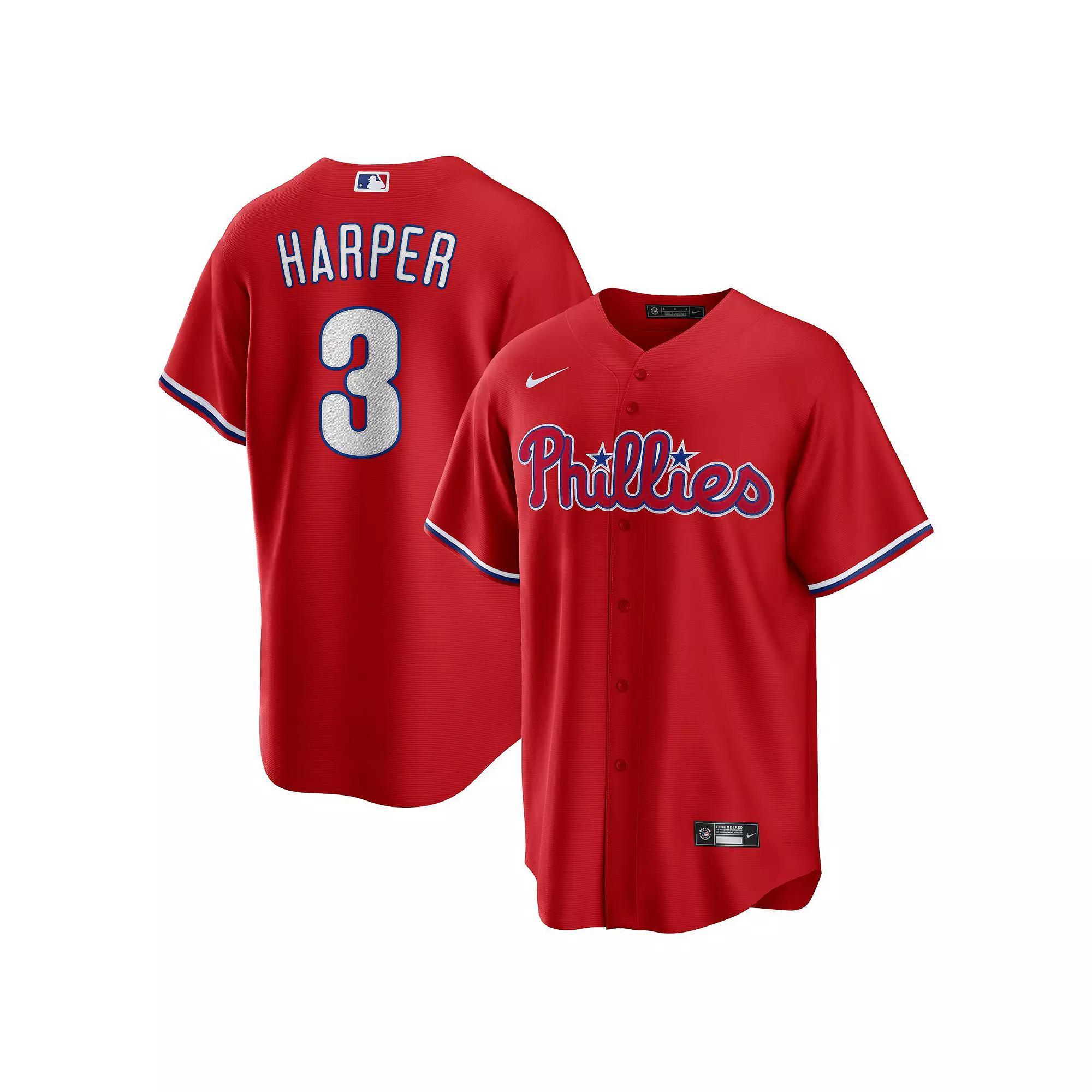 Men's Nike Bryce Harper Red Philadelphia Phillies Alternate Replica Player Name Jersey,  Product Image