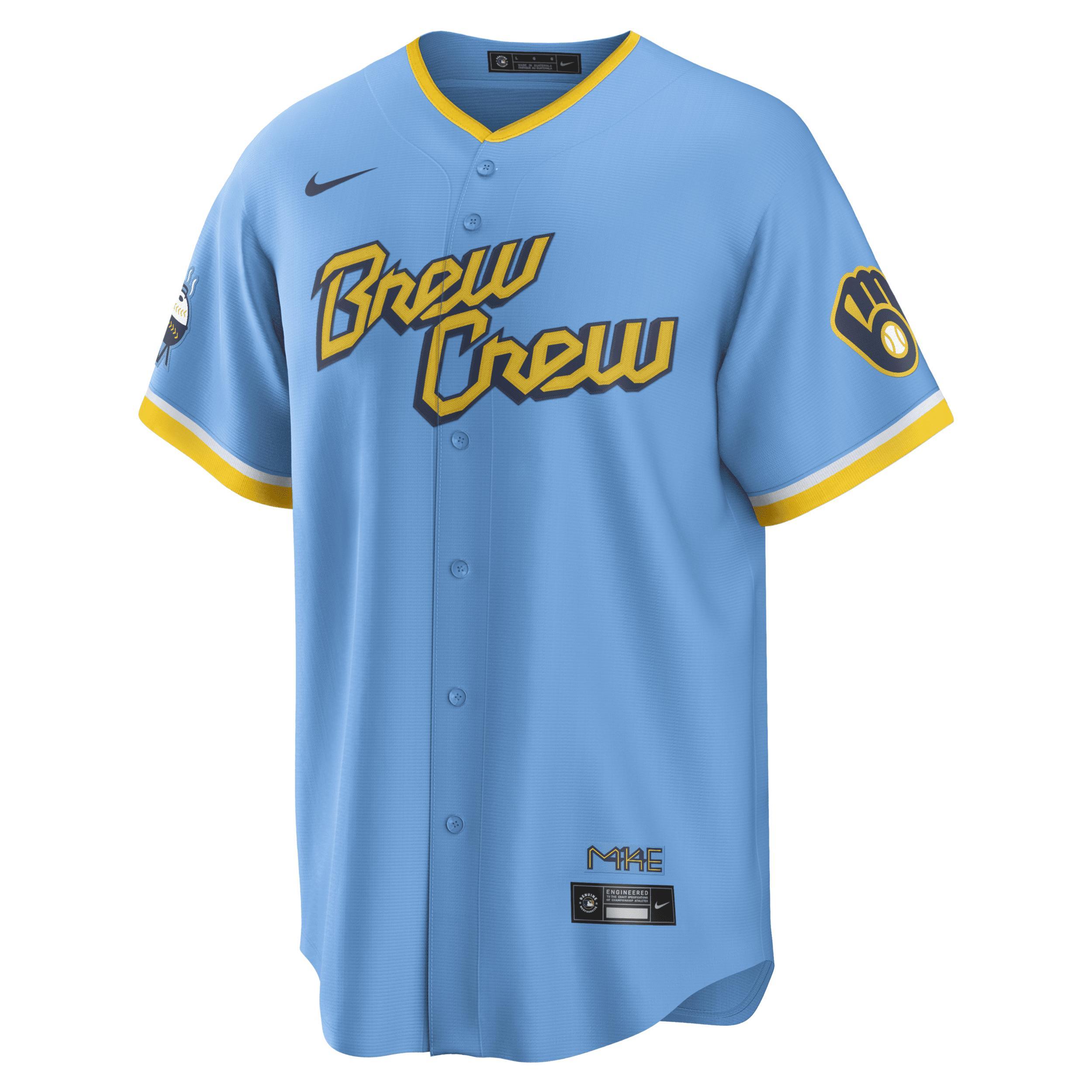 Nike Mens MLB Milwaukee Brewers City Connect Replica Baseball Jersey | T770MBCCMZB-CC4 Product Image