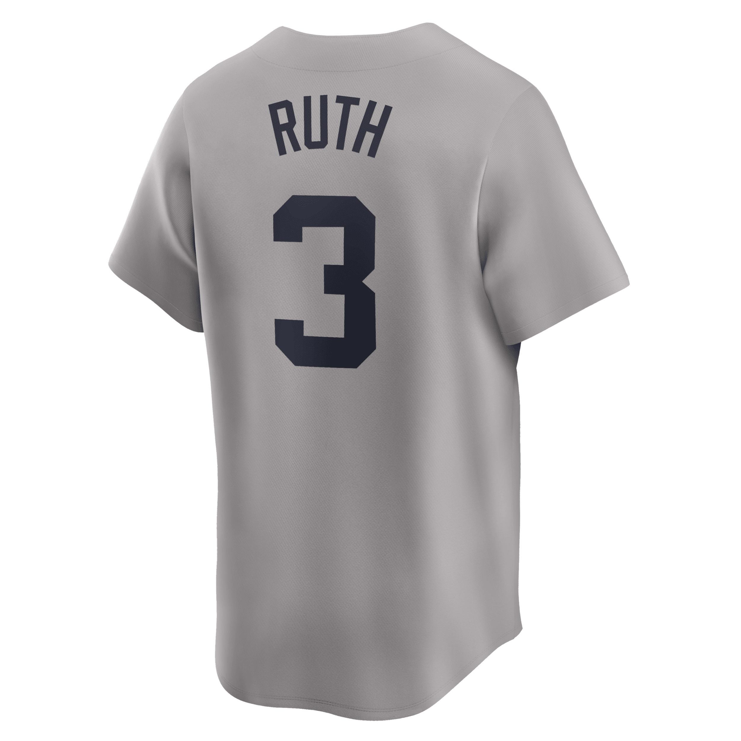 Mens Nike Babe Ruth Gray New York Yankees Throwback Cooperstown Collection Limited Jersey Product Image