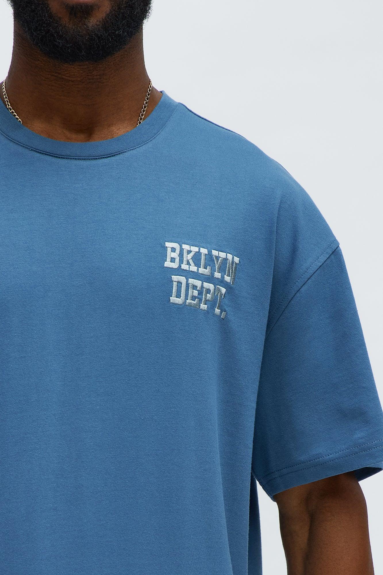 Short Sleeve Blessed Puff Print Tee - Blue Male Product Image