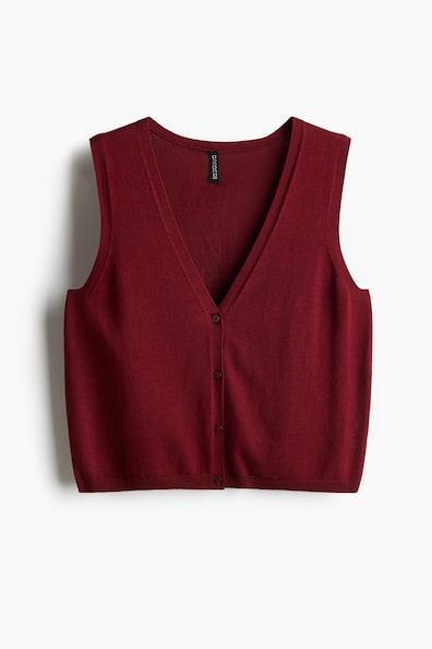 Button-front Sweater Vest Product Image