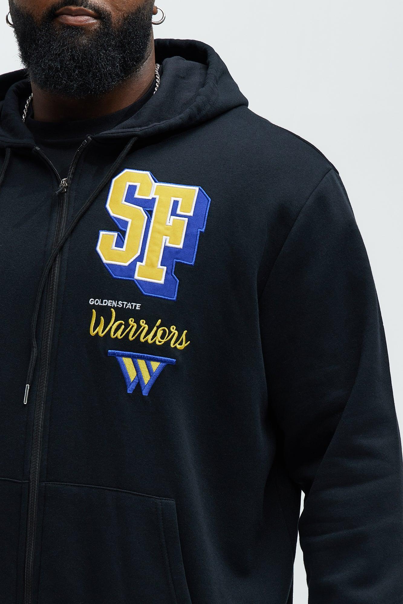 Warriors Bold Zip Up Hoodie - Black Male Product Image