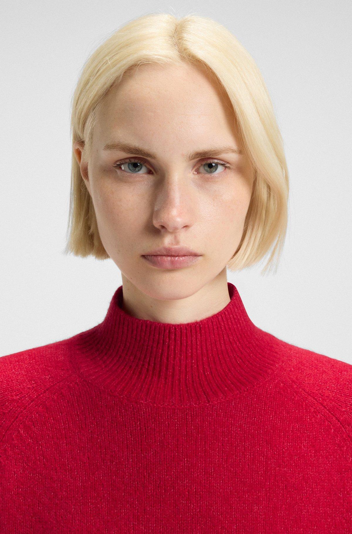 Relaxed-fit mock-neck sweater in a wool blend Product Image
