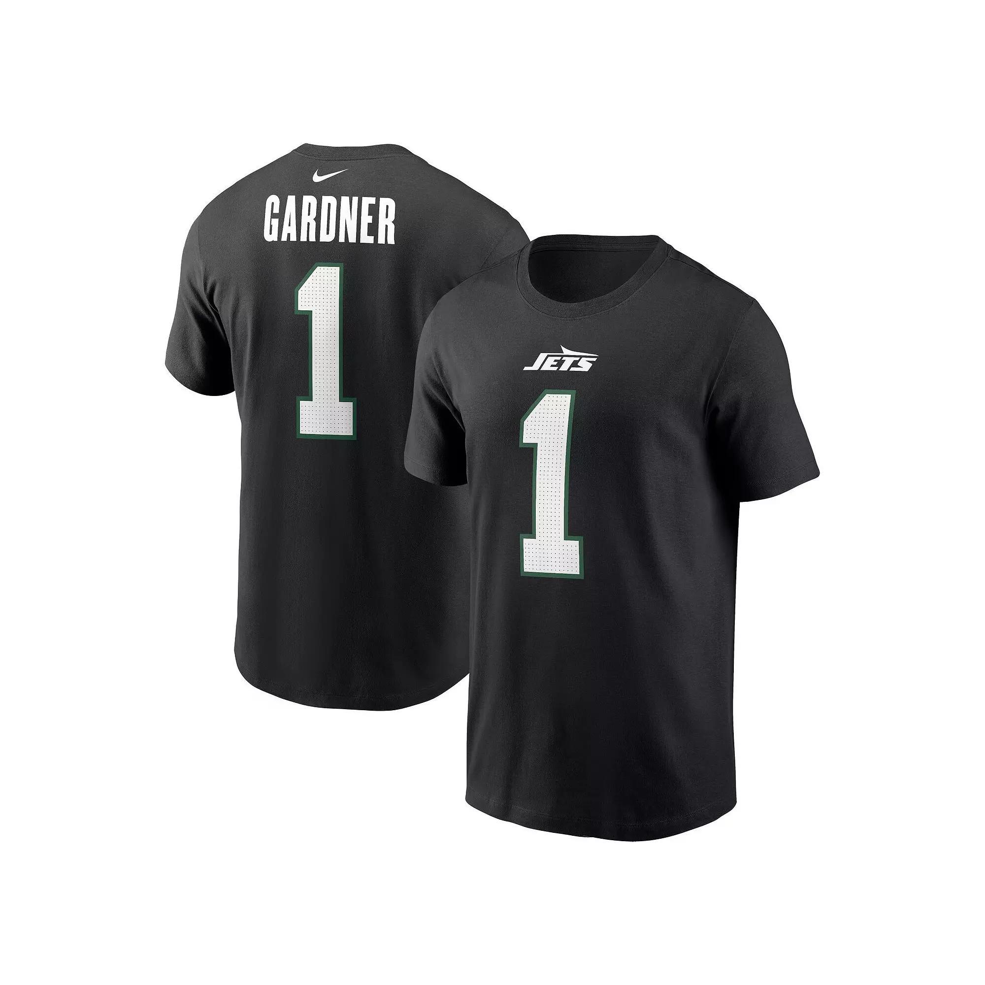 Men's Nike Ahmad Sauce Gardner Black New York Jets Name & Number T-Shirt,  Product Image
