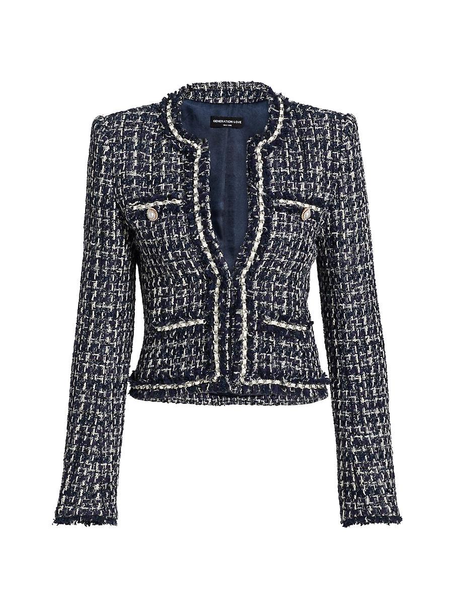 Womens Betsy Buttoned Tweed Jacket Product Image