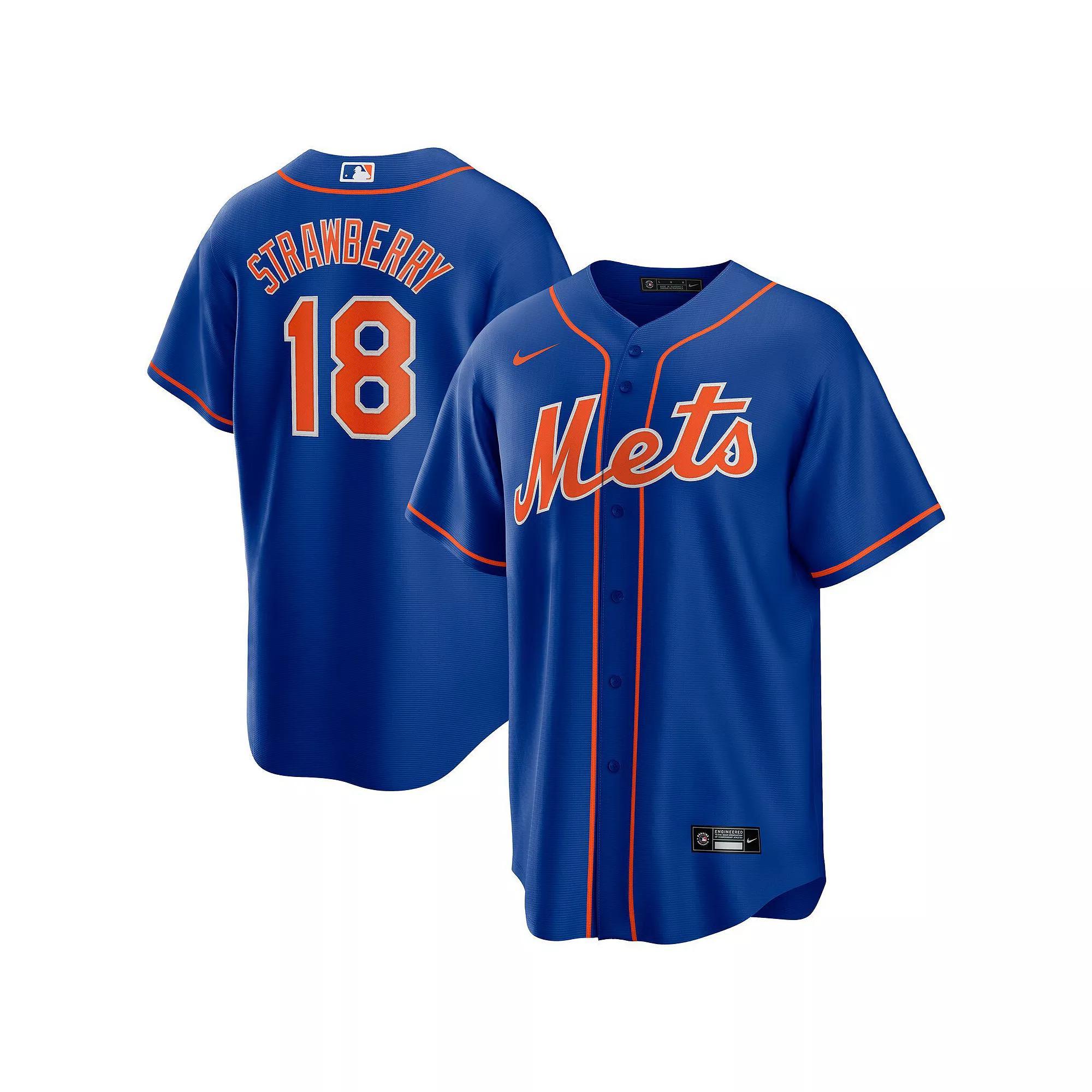 Men's Nike Darryl Strawberry Royal New York Mets Alternate Replica Player Jersey, Size: Small, Blue Product Image