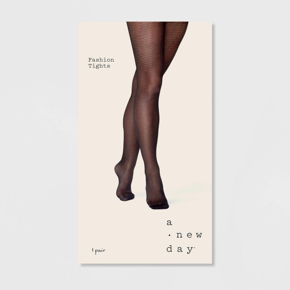 Womens Plus Size Basketweave Pattern Tights - A New Day Product Image