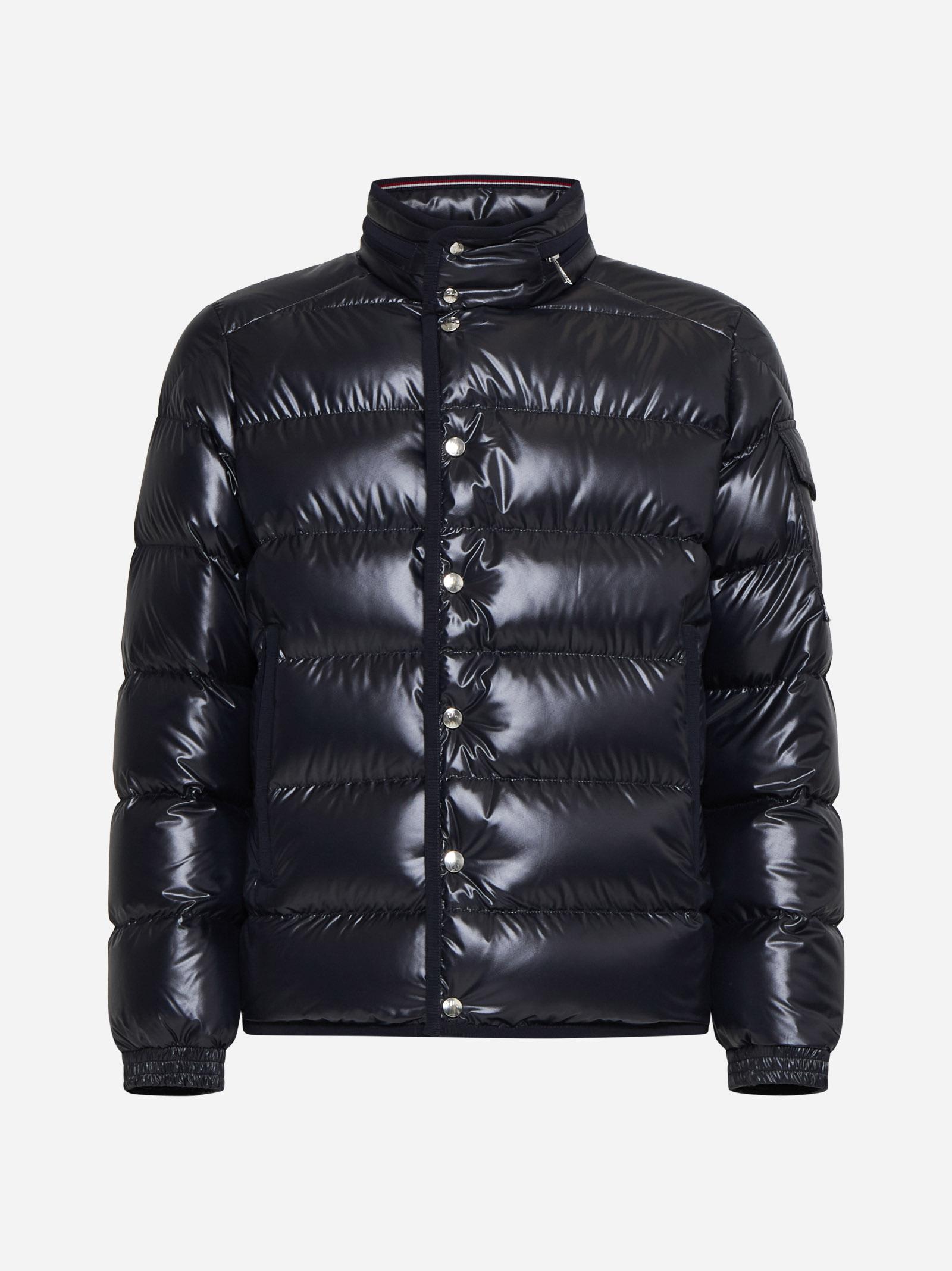 Gourette Quilted Nylon Down Jacket In Navy Product Image