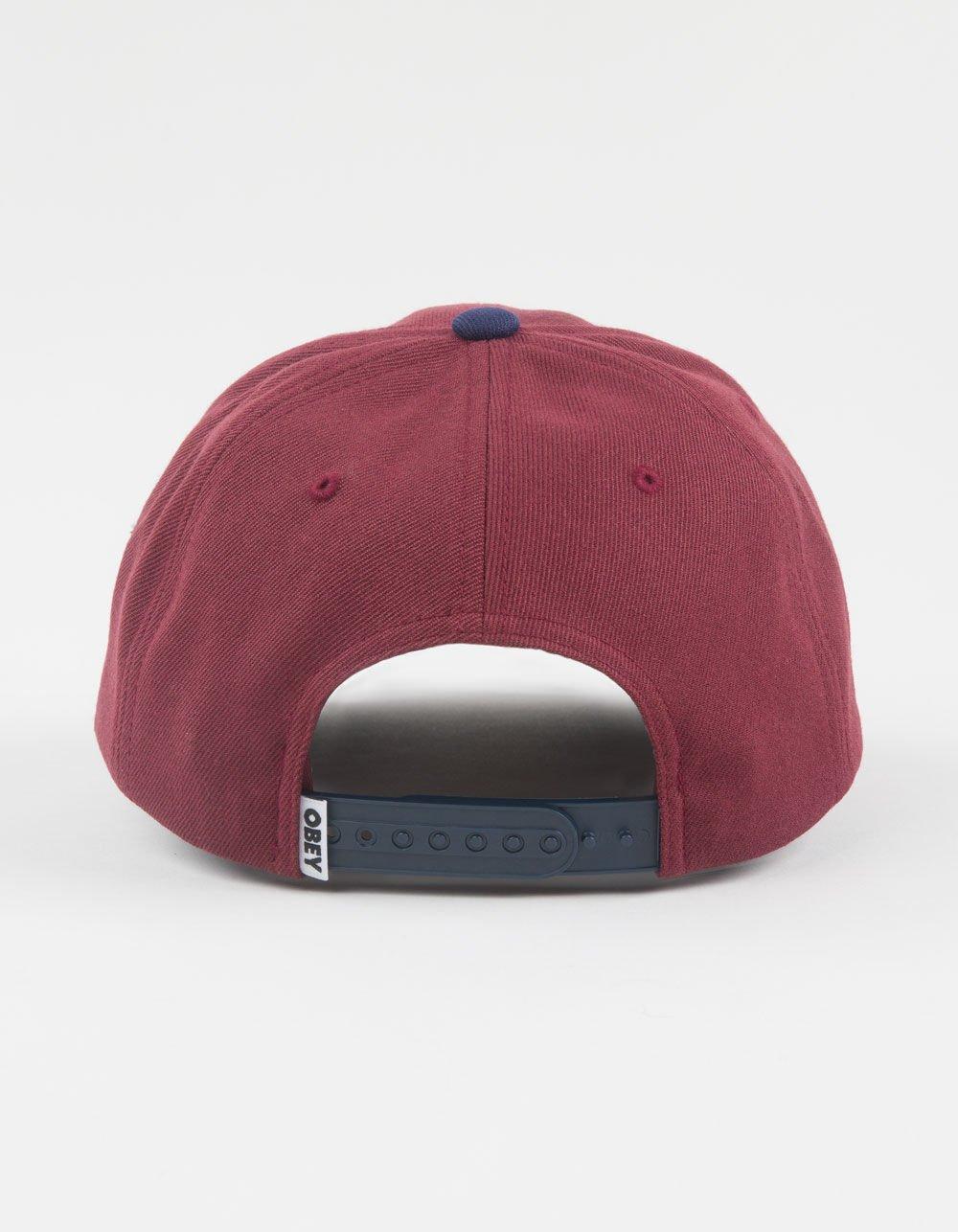 OBEY 2 Tone 6 Panel Snapback Hat - BURGUNDY COMBO Product Image