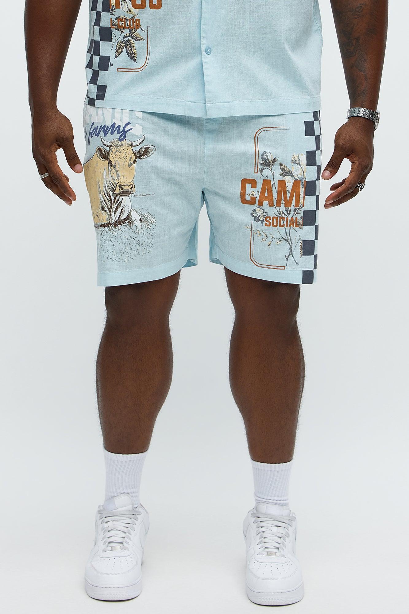 Groves Relaxed Drawstring Shorts - Light Blue Male Product Image