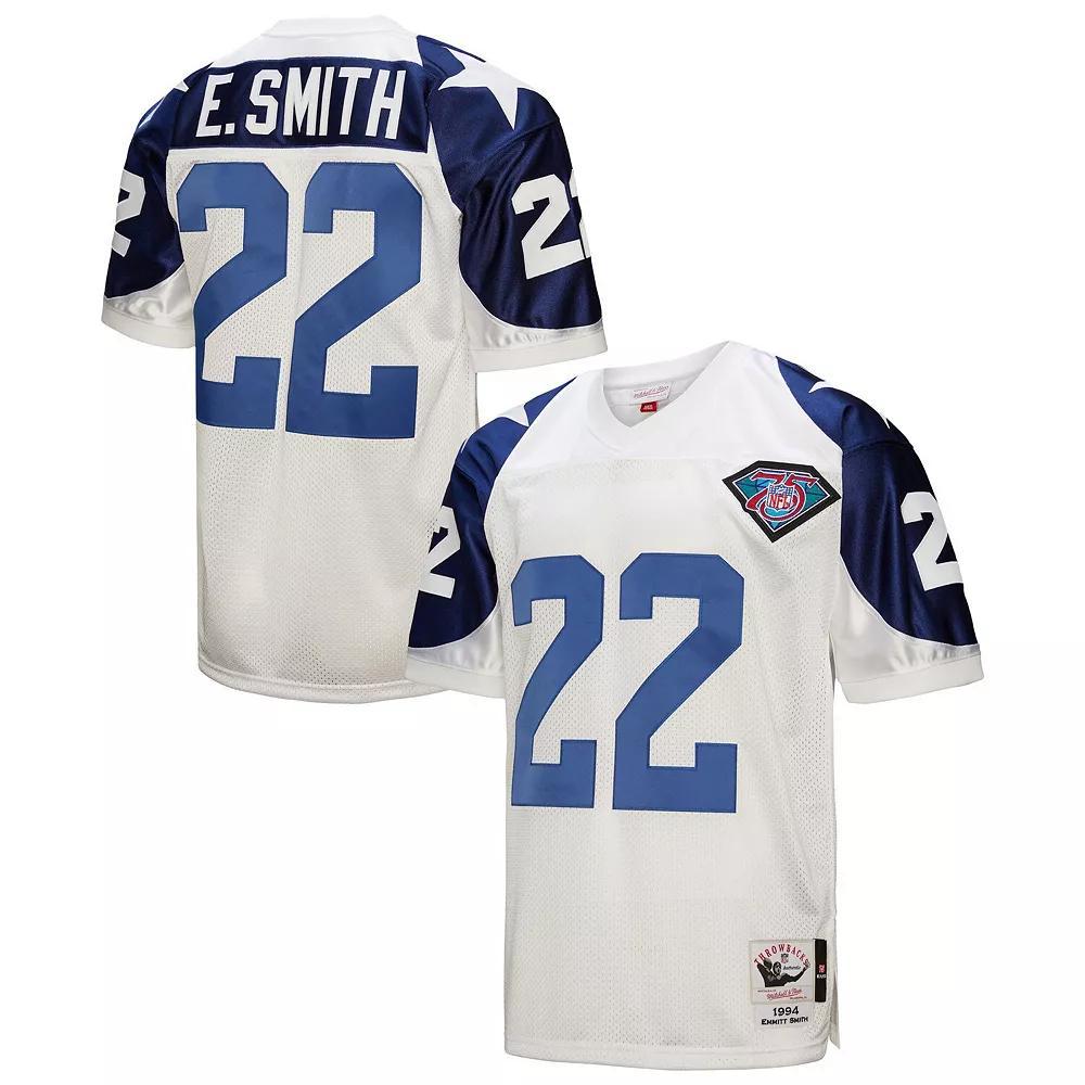 Men's Mitchell & Ness Emmitt Smith White Dallas Cowboys 1994 Authentic Throwback Retired Player Jersey,  Product Image