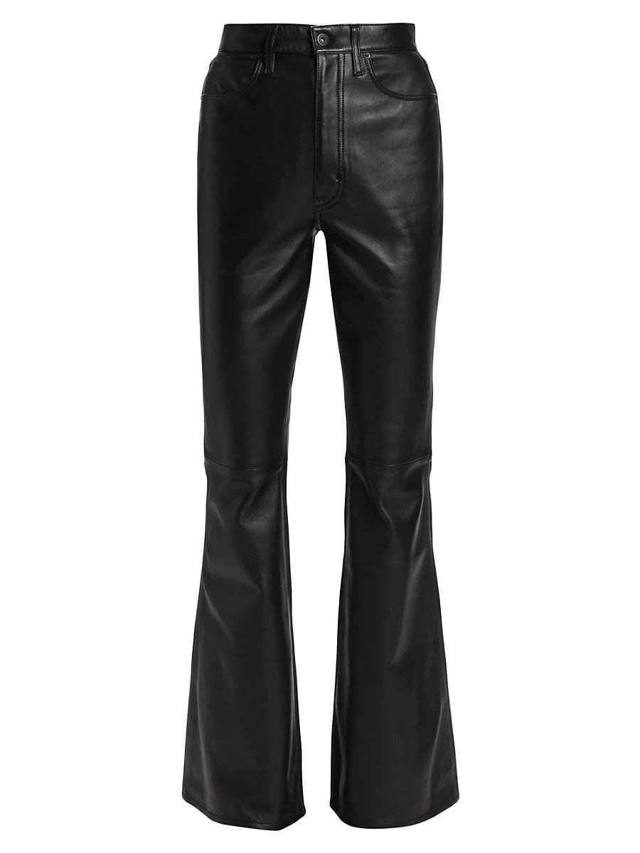 Womens Indiana Leather High-Rise Flare Jeans Product Image