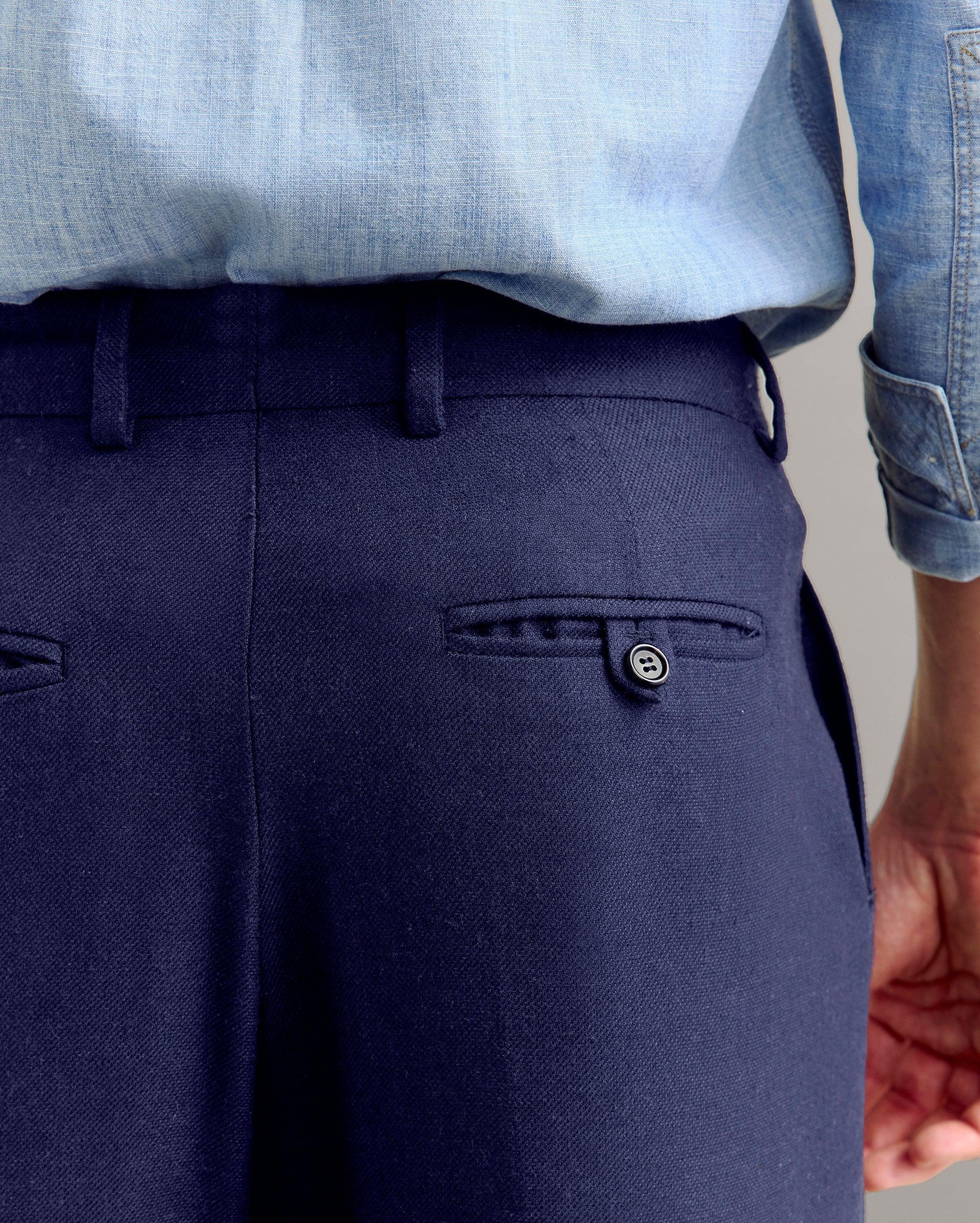 Herringbone Flat Front Trouser -  Product Image