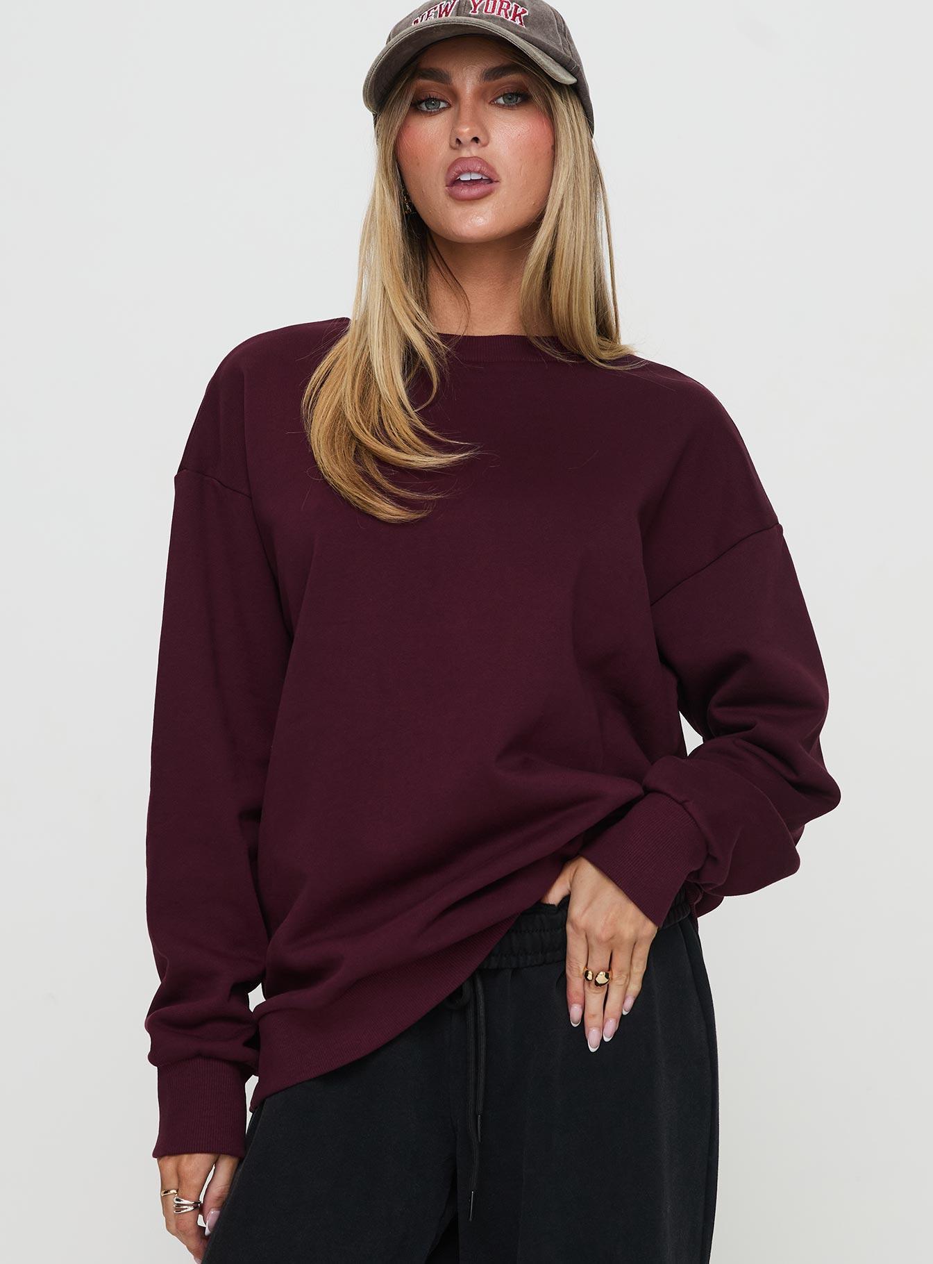 All Day Crewneck Sweatshirt Wine Product Image