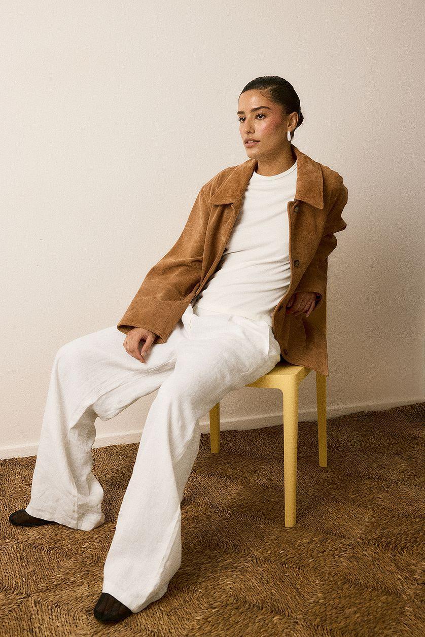 Linen Wide Leg Pants Product Image